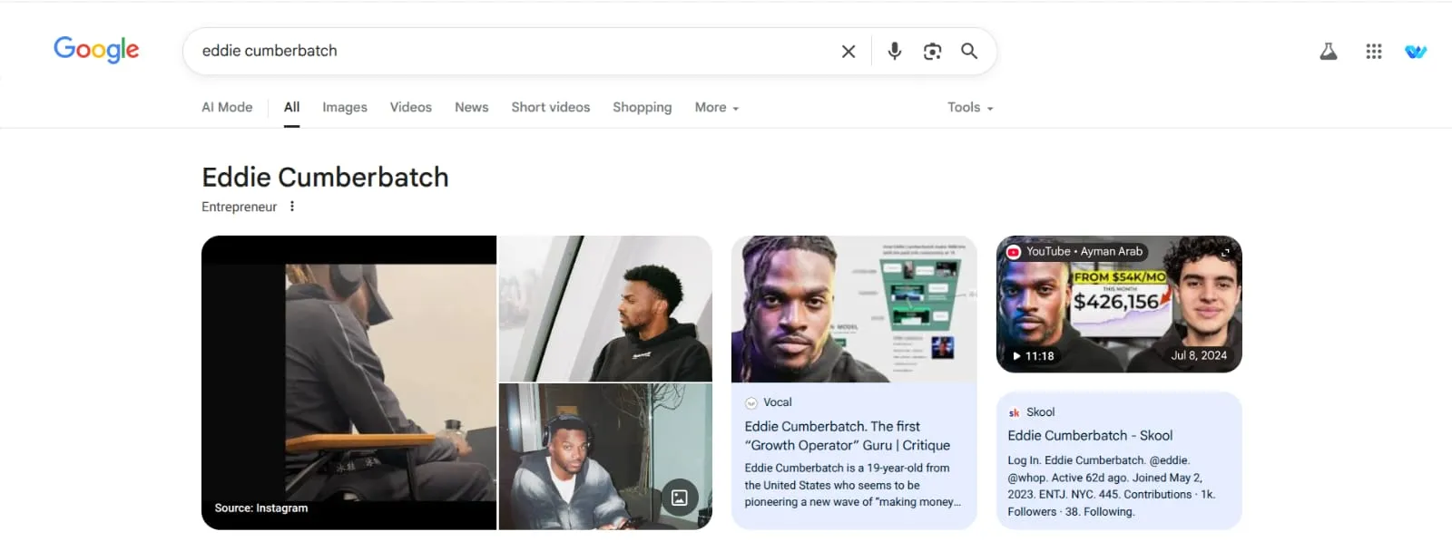 Google Knowledge Panel Example 7